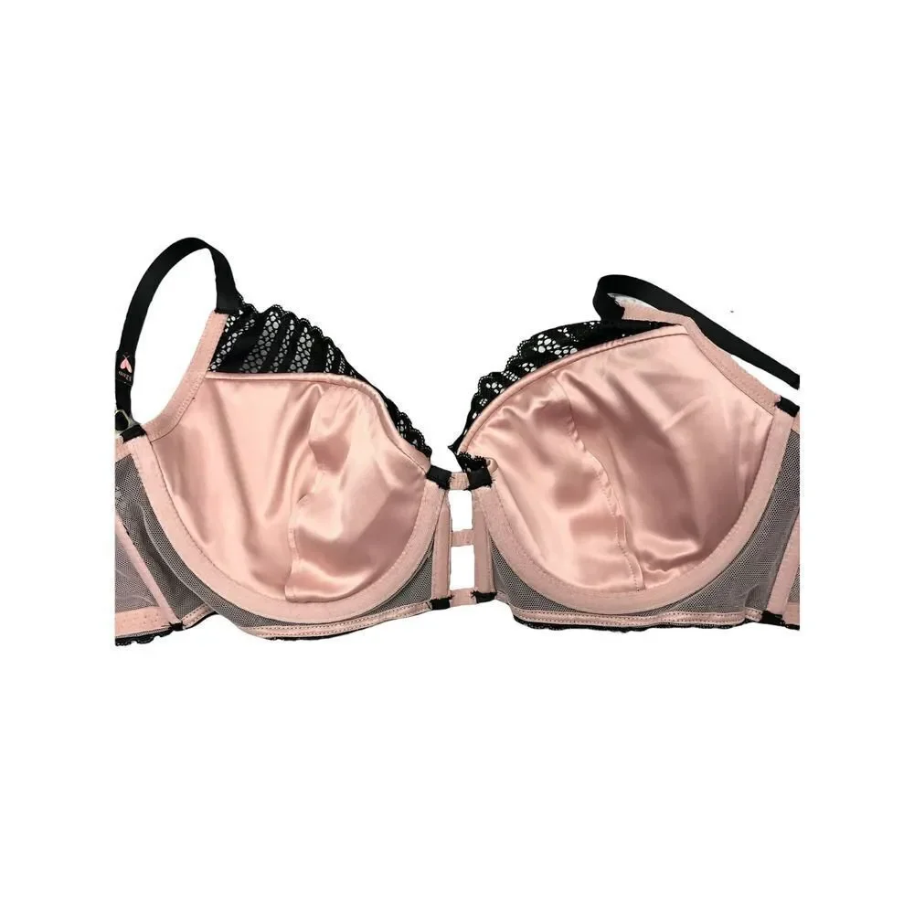 NEW Victoria’s Secret lace push up bra Sz 32DD black pink‎